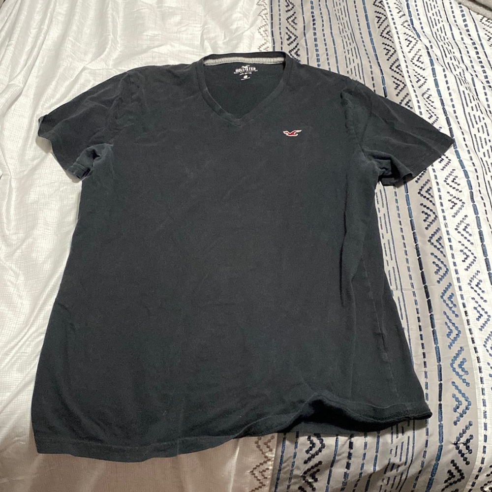 Mens Hollister black Vee neck T-shirt